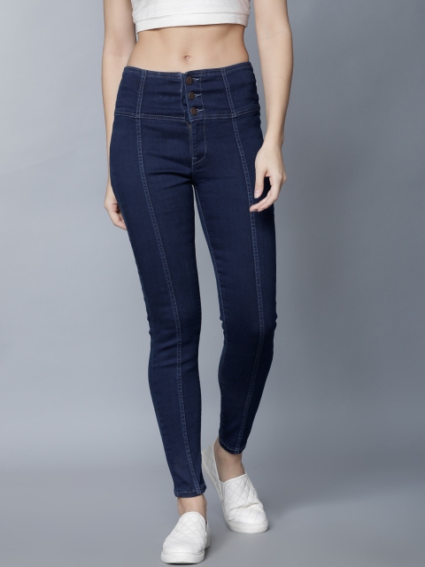 

Tokyo Talkies Women Blue Super Skinny Fit Mid-Rise Clean Look Stretchable Jeans