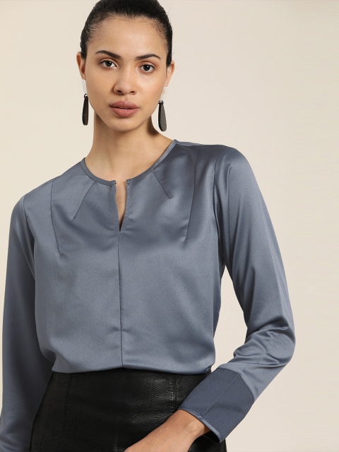 

her by invictus Women Grey Solid Top