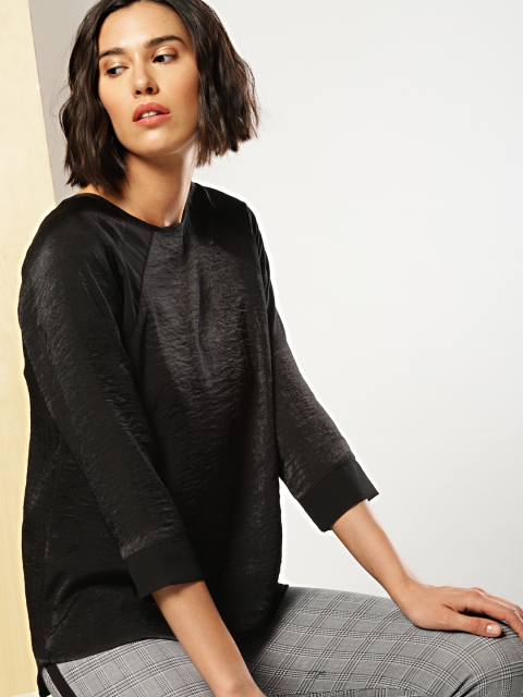 

her by invictus Women Black Solid High-Low Top