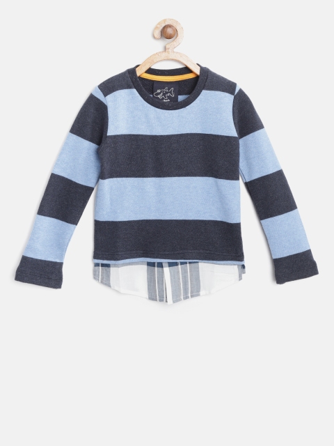 

Lazy Shark Unisex Navy Blue Striped Sweatshirt