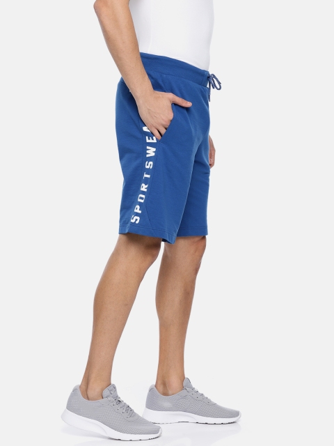 

Puma Men Blue Printed Regular Fit Sports Shorts