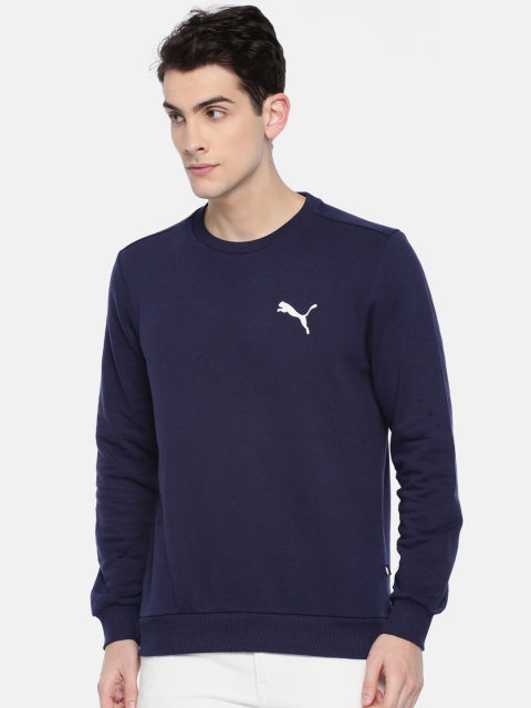 

Puma Men Navy Solid ESS Logo Crew Sweatshirt, Navy blue