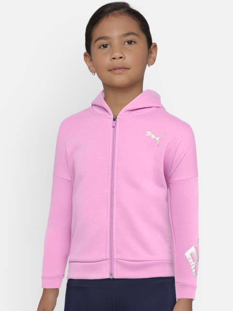 

Puma Girls Solid Hooded Style FZ Hoody Sweatshirt Jacket, Pink