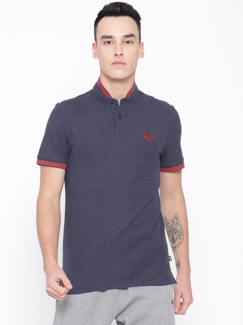 

Puma Men Navy Blue India Band Collar Polo Solid T-shirt