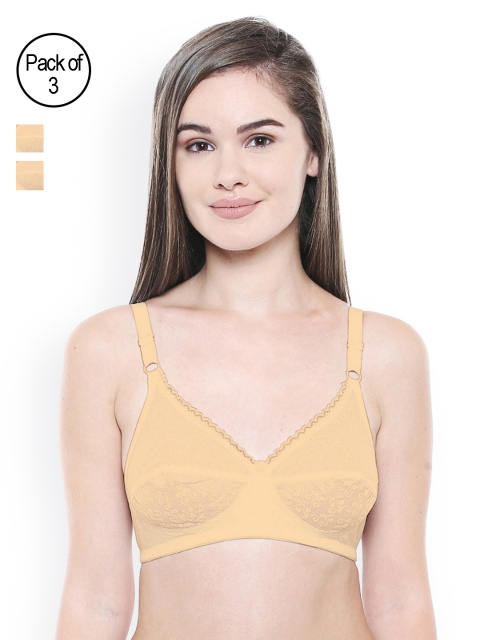 

Bodycare Pack Of 3 Solid Non-Wired Non Padded Everyday Bras E5532SSS, Beige