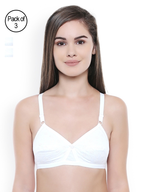 

Bodycare White Self Design Non-Wired Non Padded Everyday Bra