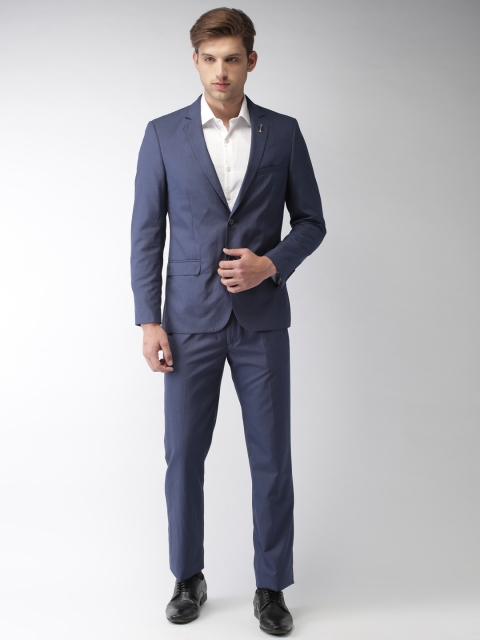 

Arrow Men Navy Blue Self Design Body Tailored Fit Single-Breasted Formal Suit