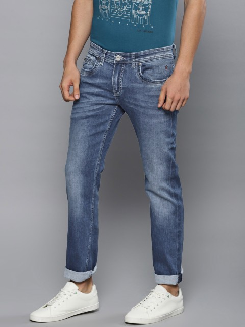 

Louis Philippe Jeans Men Blue Matt Slim Fit Low-Rise Clean Look Stretchable Jeans