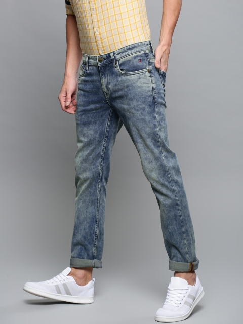 

Louis Philippe Jeans Men Blue Matt Slim Fit Low-Rise Clean Look Stretchable Jeans