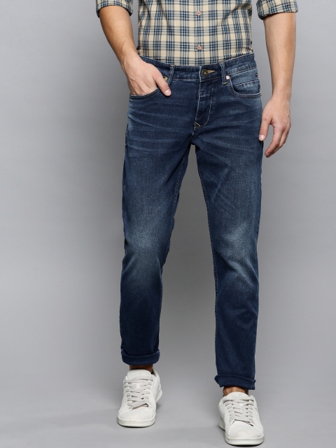 

Louis Philippe Jeans Men Blue Comfort Tapered Fit Low-Rise Clean Look Stretchable Jeans