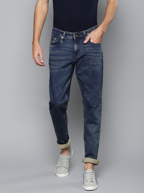 

Louis Philippe Jeans Men Blue Comfy Tapered Fit Low-Rise Clean Look Stretchable Jeans