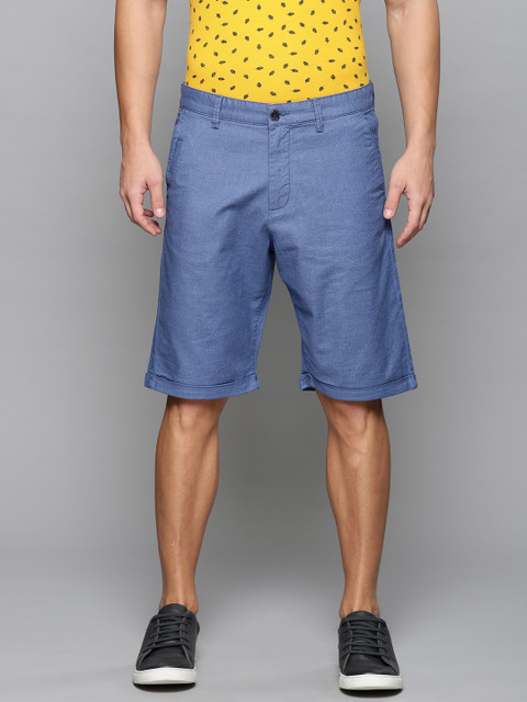 

Louis Philippe Sport Men Blue Self Design Slim Fit Regular Shorts