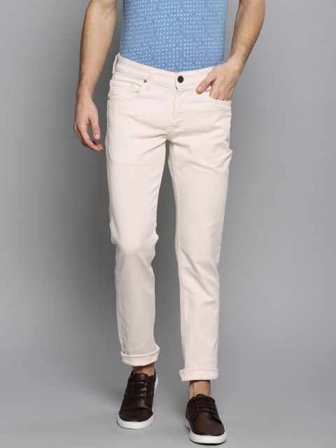 

Louis Philippe Jeans Men Beige Matt Slim Fit Low-Rise Clean Look Stretchable Jeans
