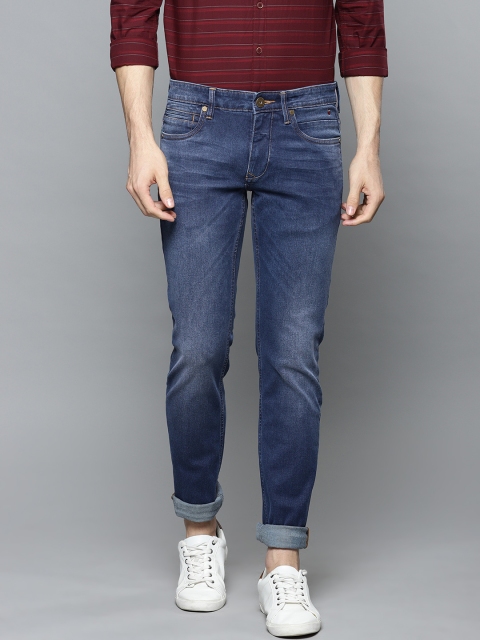 

Louis Philippe Jeans Men Blue Matt Slim Fit Low-Rise Clean Look Stretchable Jeans