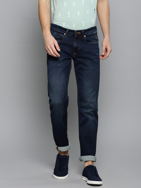 

Louis Philippe Jeans Men Blue Matt Slim Fit Low-Rise Clean Look Stretchable Jeans