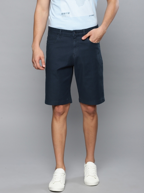 

Louis Philippe Jeans Men Navy Blue Solid Classic Fit Regular Shorts