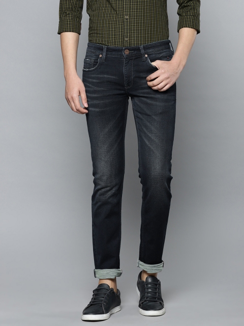 

Louis Philippe Jeans Men Blue Matt Slim Fit Low-Rise Clean Look Stretchable Jeans