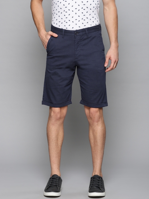 

Louis Philippe Sport Men Navy Blue Printed Slim Fit Regular Shorts