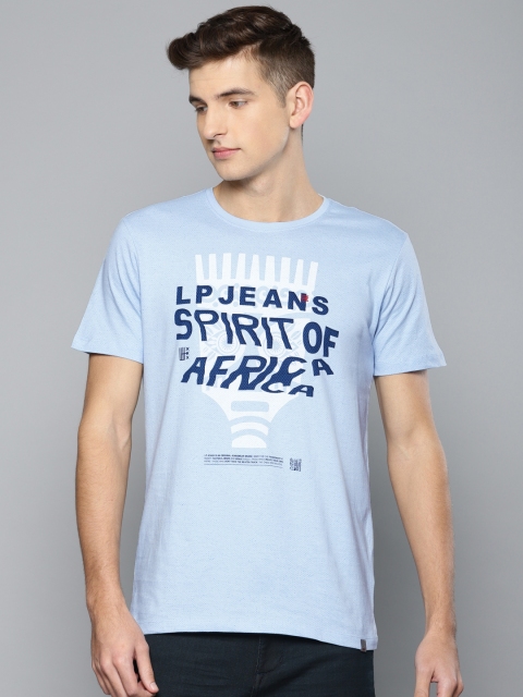 

Louis Philippe Jeans Men Blue Printed Round Neck T-shirt