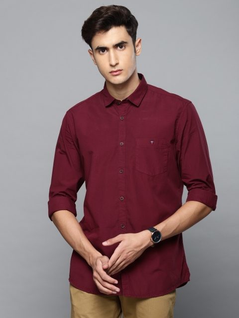 

Louis Philippe Jeans Men Maroon Slim Fit Solid Casual Shirt