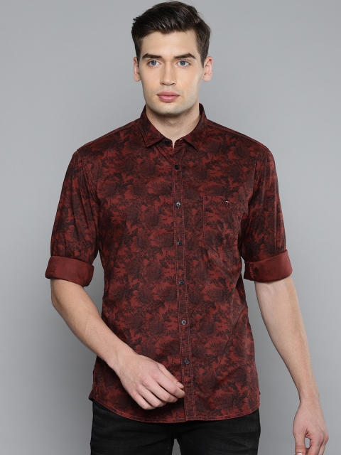 

Louis Philippe Jeans Men Brown & Black Super Slim Fit Printed Casual Shirt