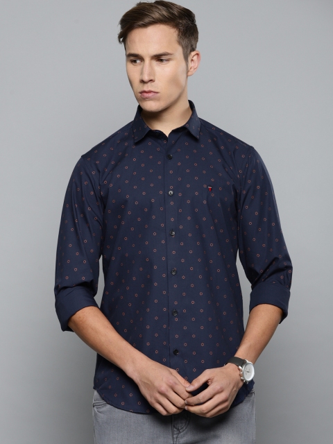 

Louis Philippe Jeans Men Navy Blue Super Slim Fit Printed Casual Shirt