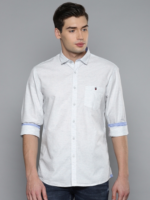

Louis Philippe Jeans Men White Super Slim Fit Self-Design Casual Shirt