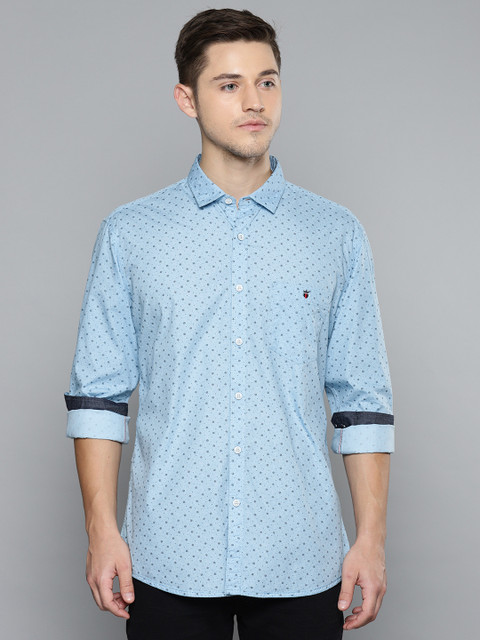 

Louis Philippe Jeans Men Blue Super Slim Fit Printed Casual Shirt