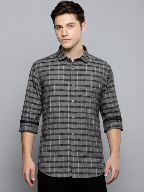 

Louis Philippe Jeans Men Grey Super Slim Fit Checked Casual Shirt