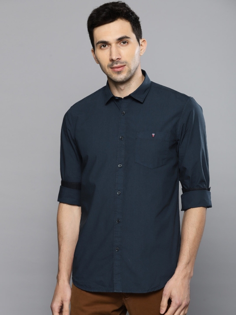 

Louis Philippe Jeans Men Navy Blue Super Slim Fit Solid Casual Shirt
