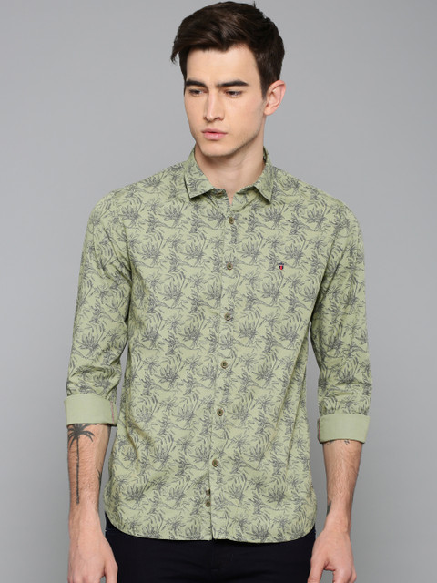 

Louis Philippe Jeans Men Green Slim Fit Printed Casual Shirt