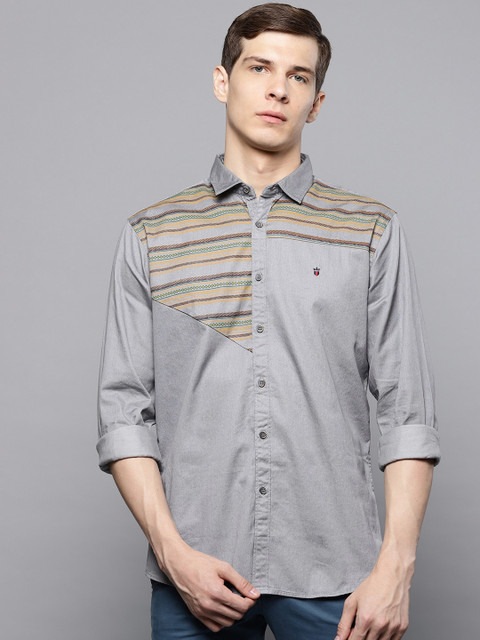 

Louis Philippe Jeans Men Grey Super Slim Fit Printed Casual Shirt