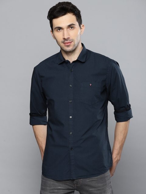 

Louis Philippe Jeans Men Navy Blue Slim Fit Solid Casual Shirt