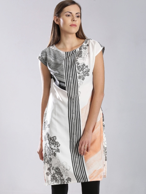 

W Off-White Printed Kurta