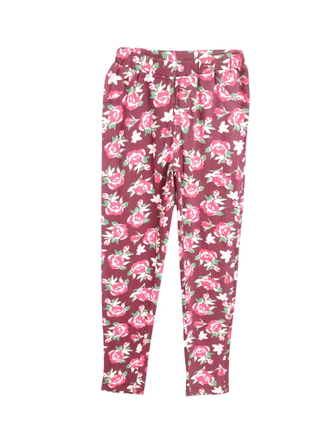 

612 league Girls Purple Regular Fit Printed Trousers