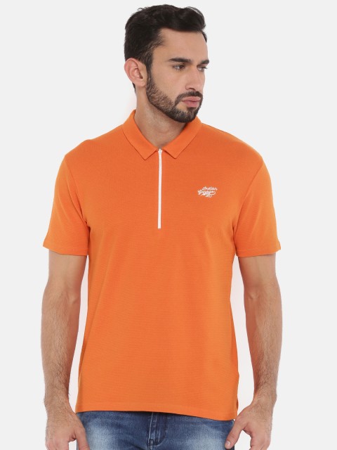 

The Indian Garage Co Men Orange Solid Polo Collar T-shirt
