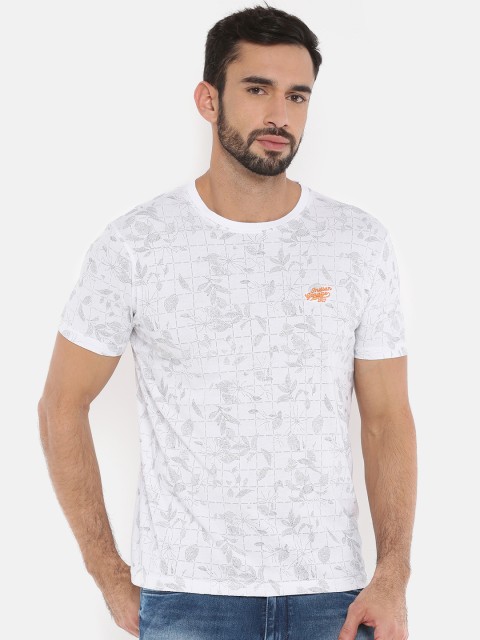 

The Indian Garage Co Men White Printed Round Neck T-shirt
