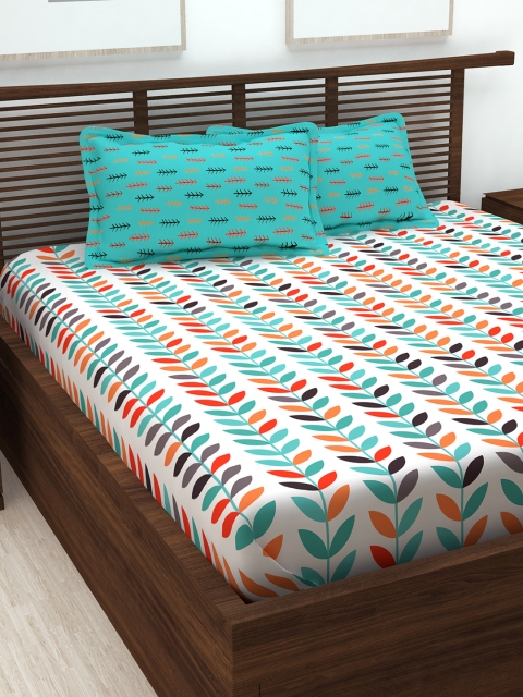 

Story@home Multicoloured Floral Flat 160 TC Cotton Bedsheet with 2 Pillow Covers, Multi