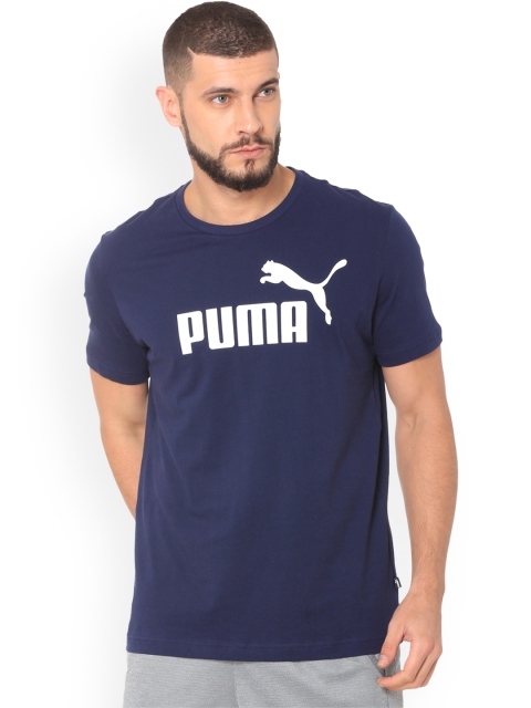 

Puma Men Navy Blue Printed Round Neck T-shirt