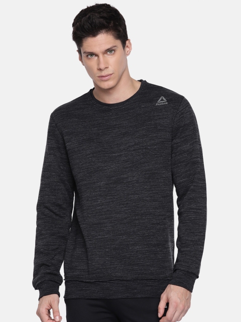 

Reebok Men Balck MARBLE GROUP CREW Solid Sweatshirt, Black