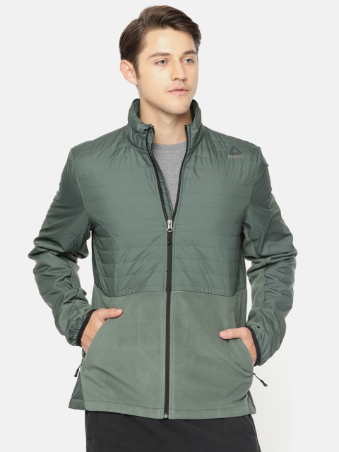 

Reebok Men Green Solid OD CMB FLC Sporty Jacket