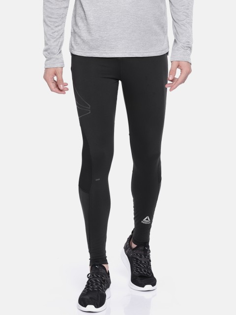 

Reebok Men Black Solid Running Tights
