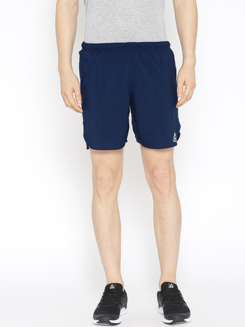

Reebok Men Navy Blue Solid Regular Fit 7 Inch Running Shorts