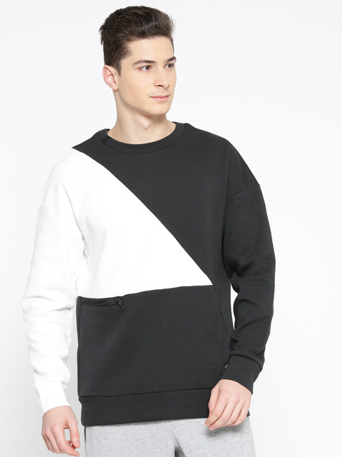

Reebok Classic Black & White ES Zipped Crew Colourblocked Sweatshirt