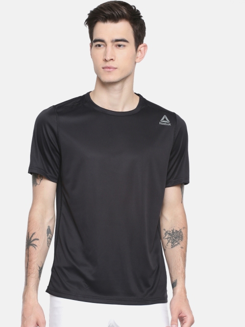 

Reebok Men Black Solid US WOR TECH SS T-shirt