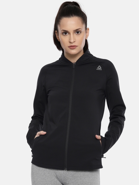 

Reebok Women Black Solid TRACK SpeedWick Training Jacket