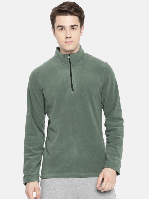 

Reebok Men Green OD FLC Q ZIP Solid Sweatshirt