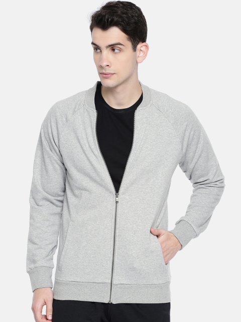 

Reebok Men Grey Melange EL Track Bomber Jacket