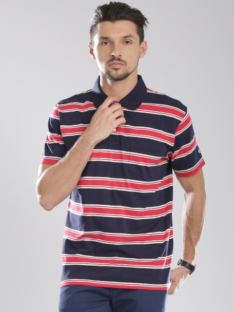 

GANT Navy & Red Striped Polo T-shirt, Navy blue