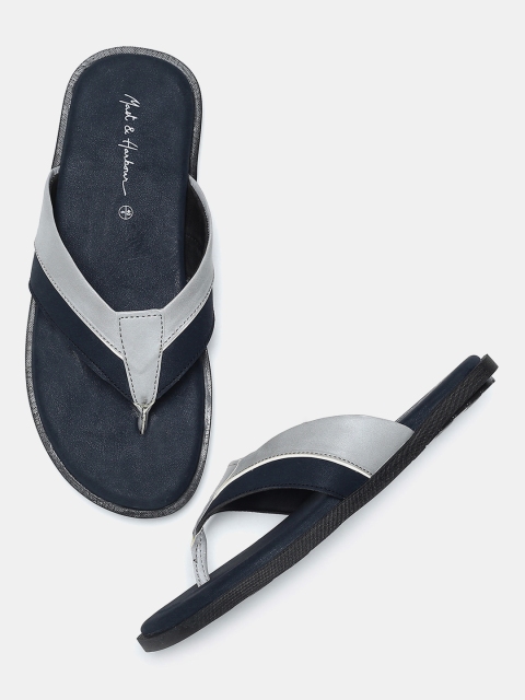 

Mast & Harbour Men Blue & Grey Colourblocked Comfort Sandals
